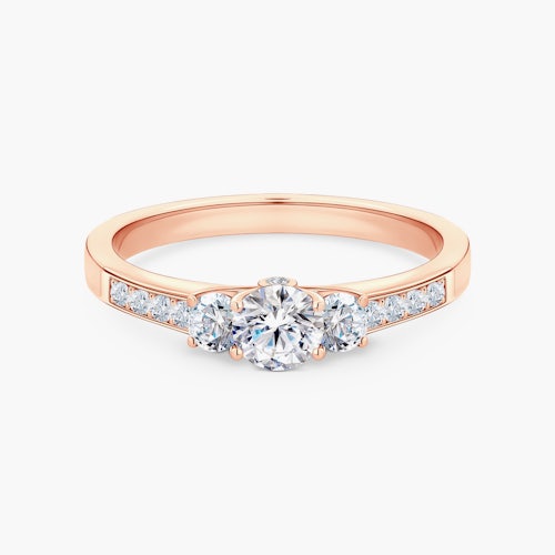 Pierścionek zaręczynowy Dream: różowe złoto, diamenty